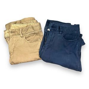 Buck Mason 5 Pocket Pant Navy And Tan - Sz 28X27- 98% Cotton w/2% Spandex